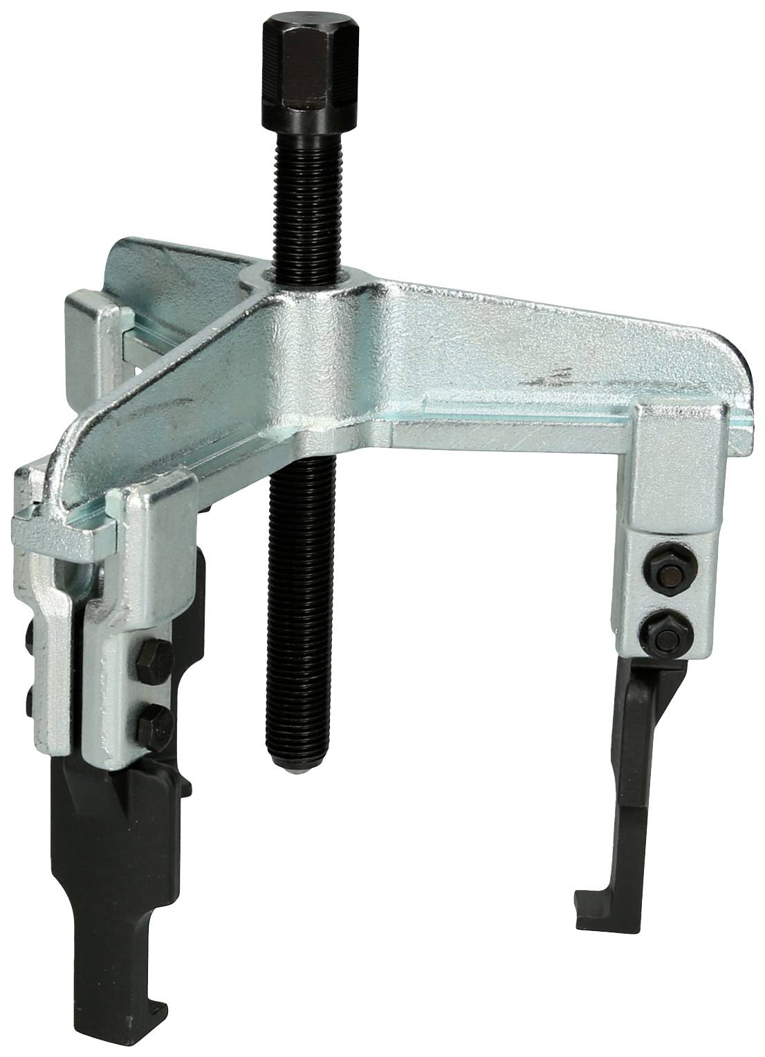 A three-armed metallic puller with a central screw, used for removing bearings or gears from shafts.
