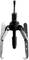 Two-legged puller with handle and screw mechanism, used for lifting bearings or gears in mechanical engineering.