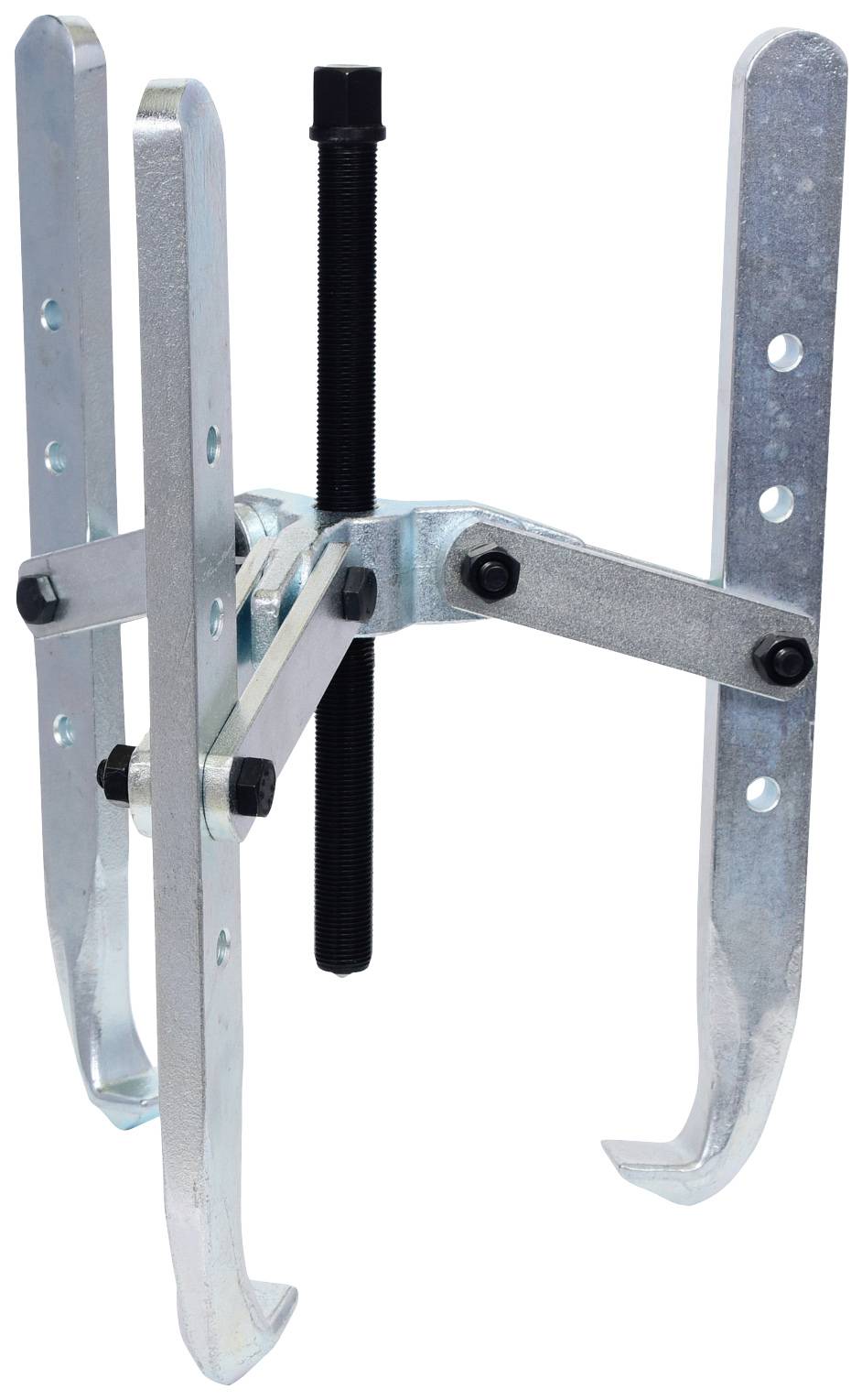 Metal puller with three adjustable arms, suitable for removing gears or bearings from shafts.