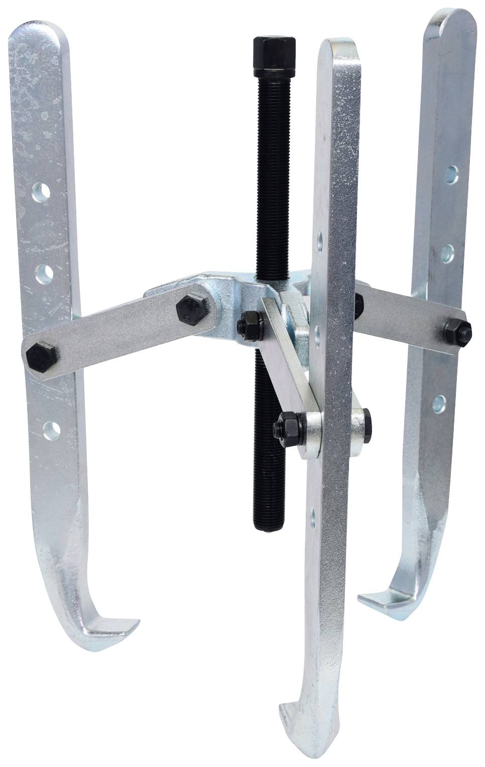 A silver three-armed puller, commonly used in mechanical engineering to remove gears or bearings from shafts.