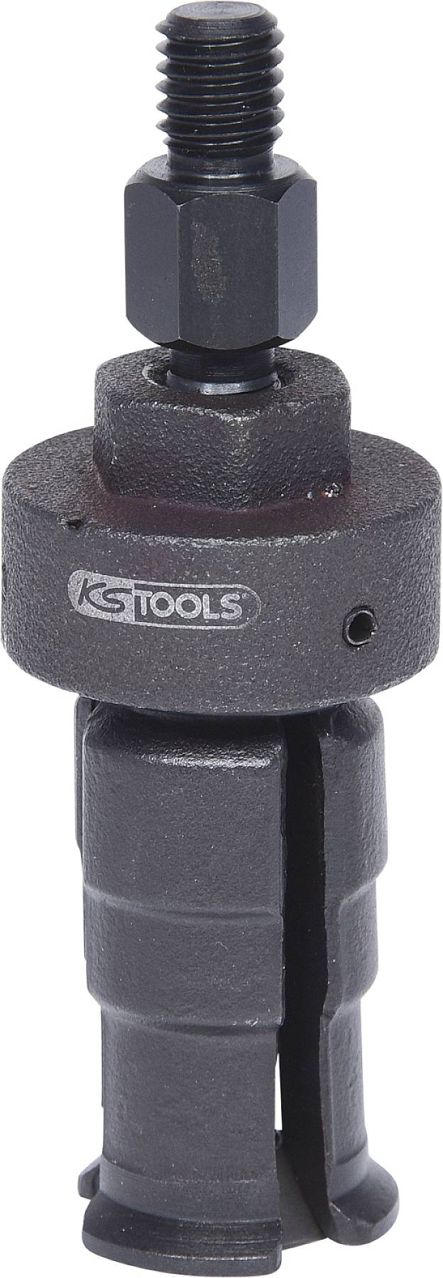 A black pipe cutter with the inscription 'KS TOOLS'. It consists of a screw and an adjustable cutting head.