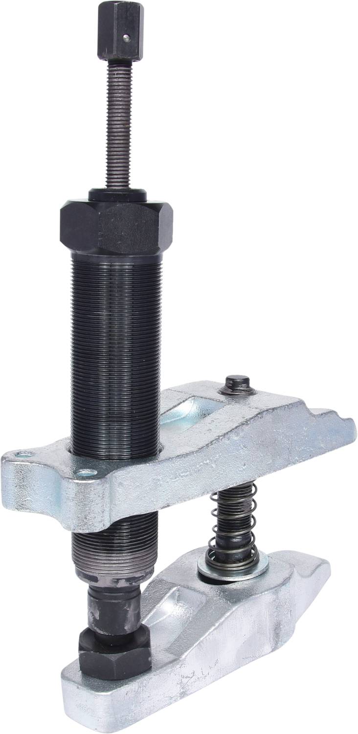 Specialist tool for extractor assembly: Metal construction with spring mechanism, designed for removing tightly secured components.
