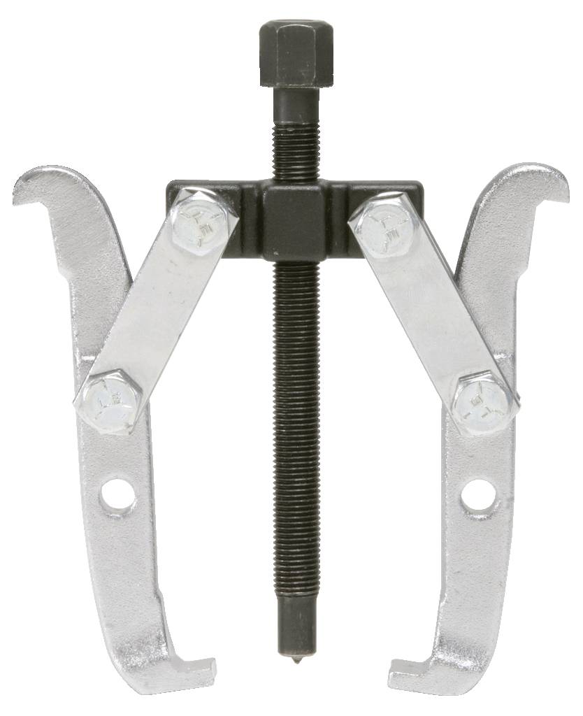 Two-armed puller with central screw, for releasing stuck parts in mechanical engineering and automotive mechanics.