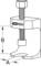 A technical drawing of a screw press by KS Tools with two dimensions: 'B' is the height, 'A' is the depth of the press.