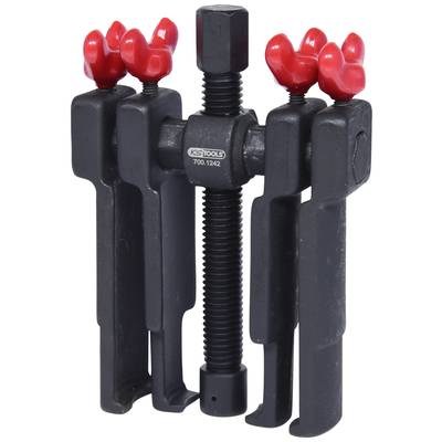 A black puller with four hooks and red handles, for removing bearings or gears. Brand name 'KS Tools'.