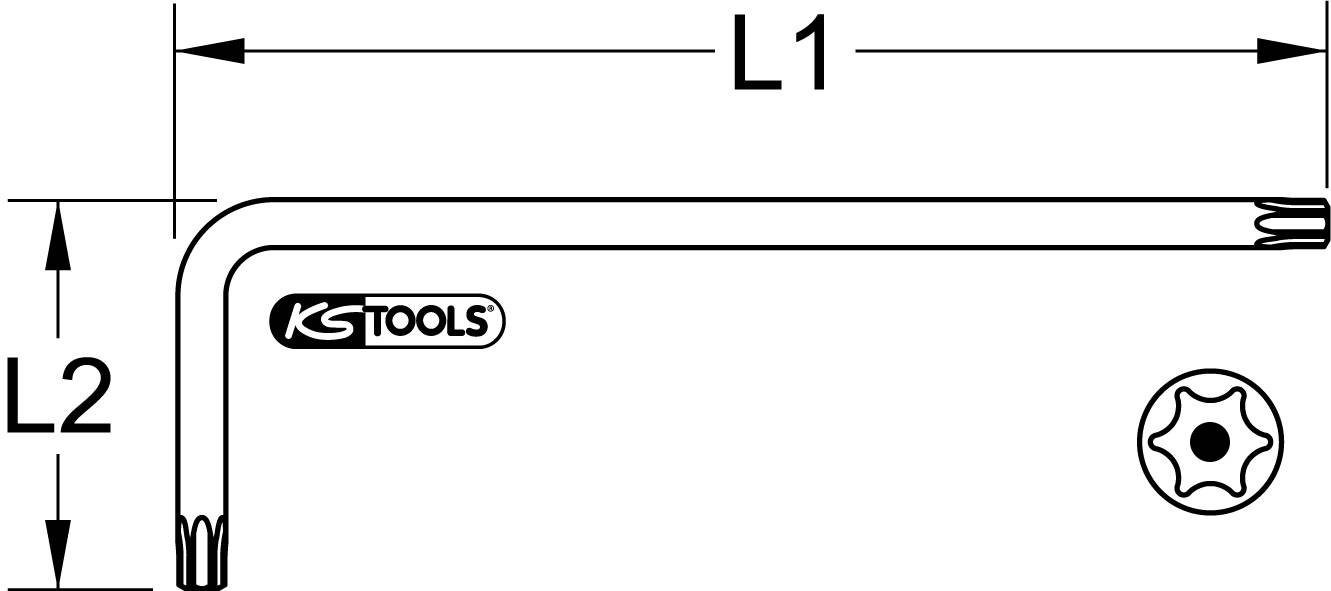 KS Tools 964.0604 Hole-in-star Allen key 25 mm TB 25-1
