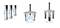 Two hydraulic pullers, one with 260 mm, one with height-adjustable arms (100, 210, 260 mm); operating range: 30-120 mm and 40-135 mm.