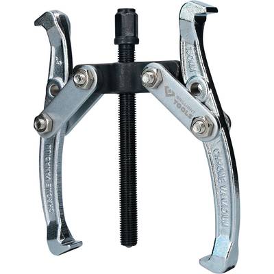 A three-legged puller with adjustable thread for removing bearings or pulleys, manufactured from steel.