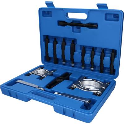 A blue toolbox with various car repair tools, including spanners and different screws.