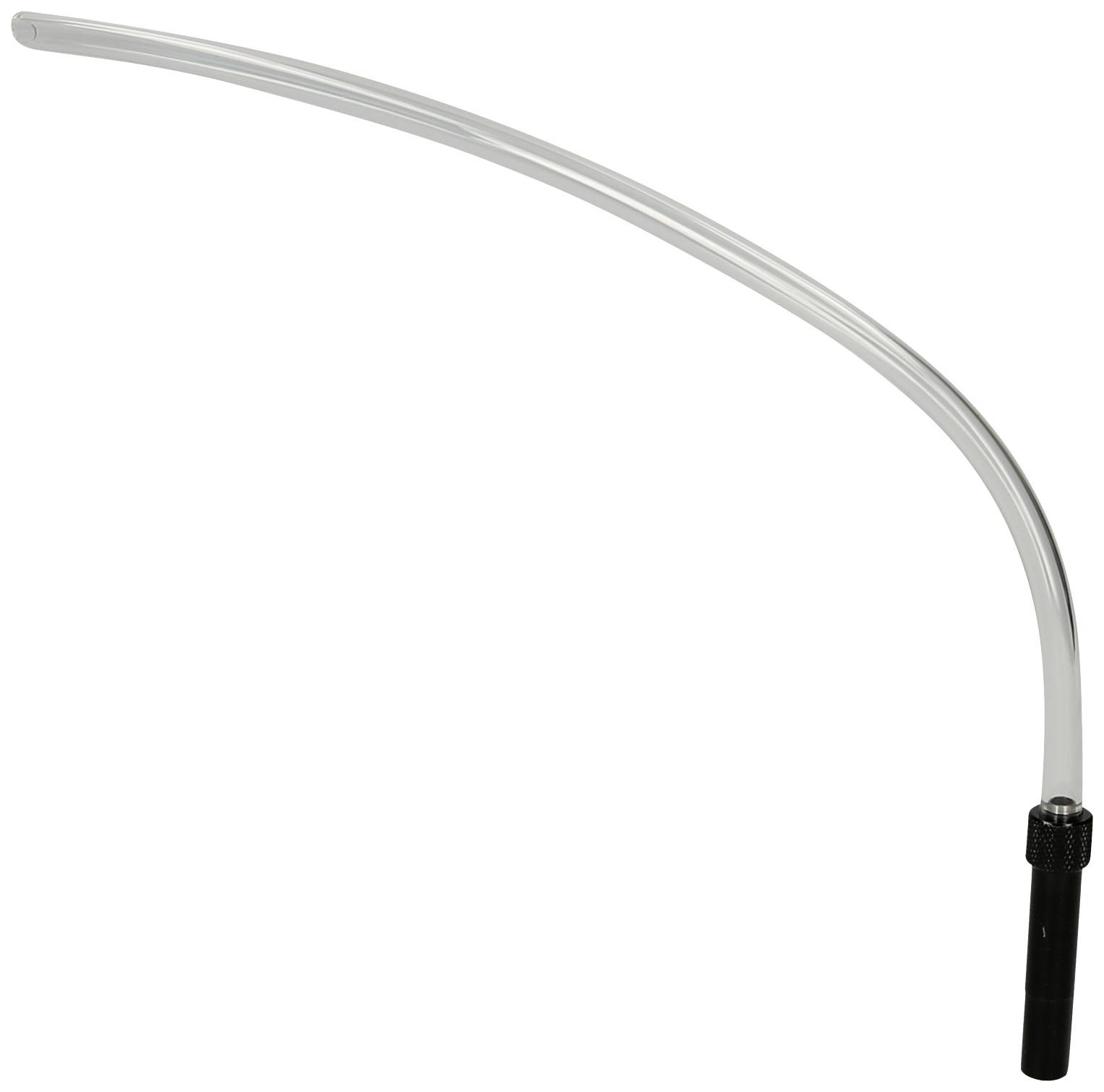 A long, curved metal rod with a black handle at the end. The rod is slightly bent and has a shiny surface.