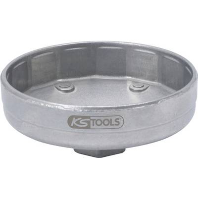 'Silver oil filter extension wrench by KS Tools with round design and grip recesses for improved leverage.'