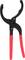 Black oil filter pliers with red rubber-coated handles.
