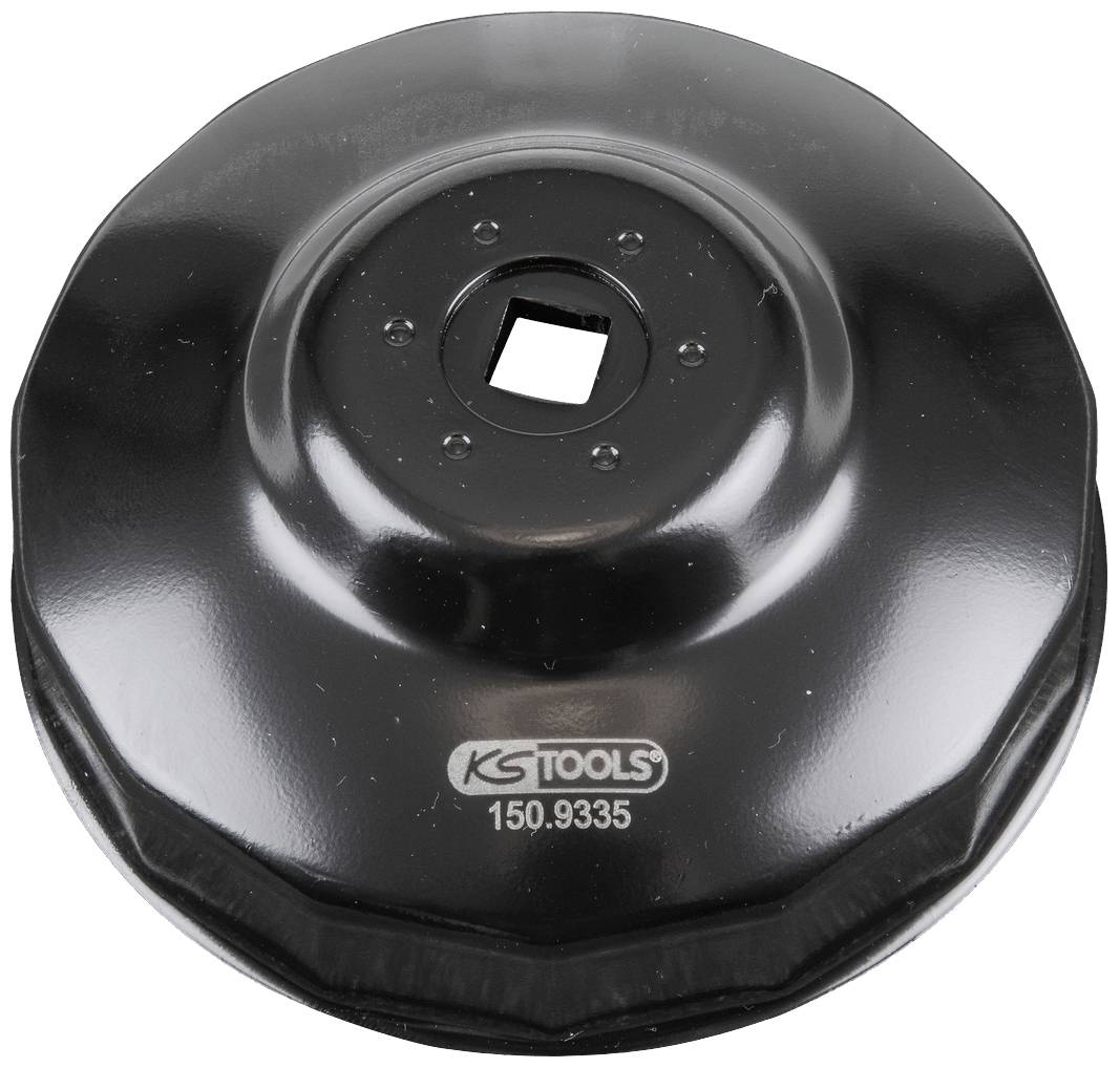 Black oil filter wrench with 'KS Tools 150.9335' printed on it. Primarily used for removing or tightening oil filters.