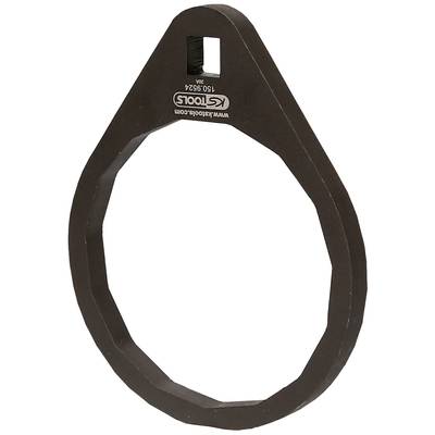 A metal oval ring spanner with the engraving 'KS Tools'. Suitable for loosening and tightening screws or nuts.