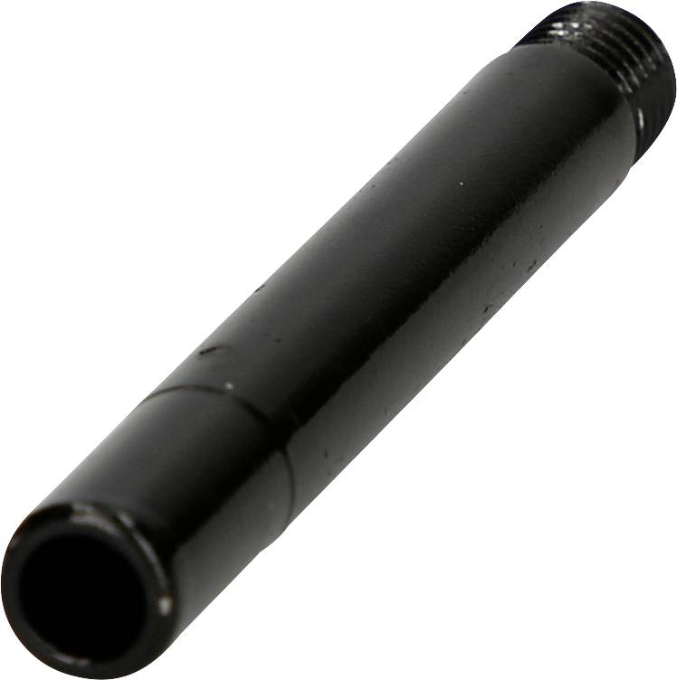 Black, cylindrical metal part with a screw thread at the right-hand end.