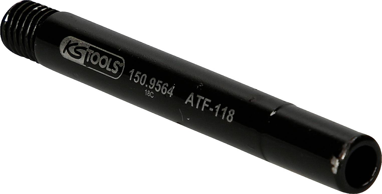 A black tool adapter with the inscription 'KS Tools 150.9564 ATF-118'.