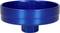 Blue round metal cap, suitable for use as an oil filter tool in automotive applications.