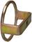 Metal fitting with a rectangular base and oval handle. Commonly used in mechanical or industrial applications.