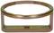 Galvanised metal ring with an octagonal shape. Serves as a mounting or holding bracket. Rectangular base with a central slot.