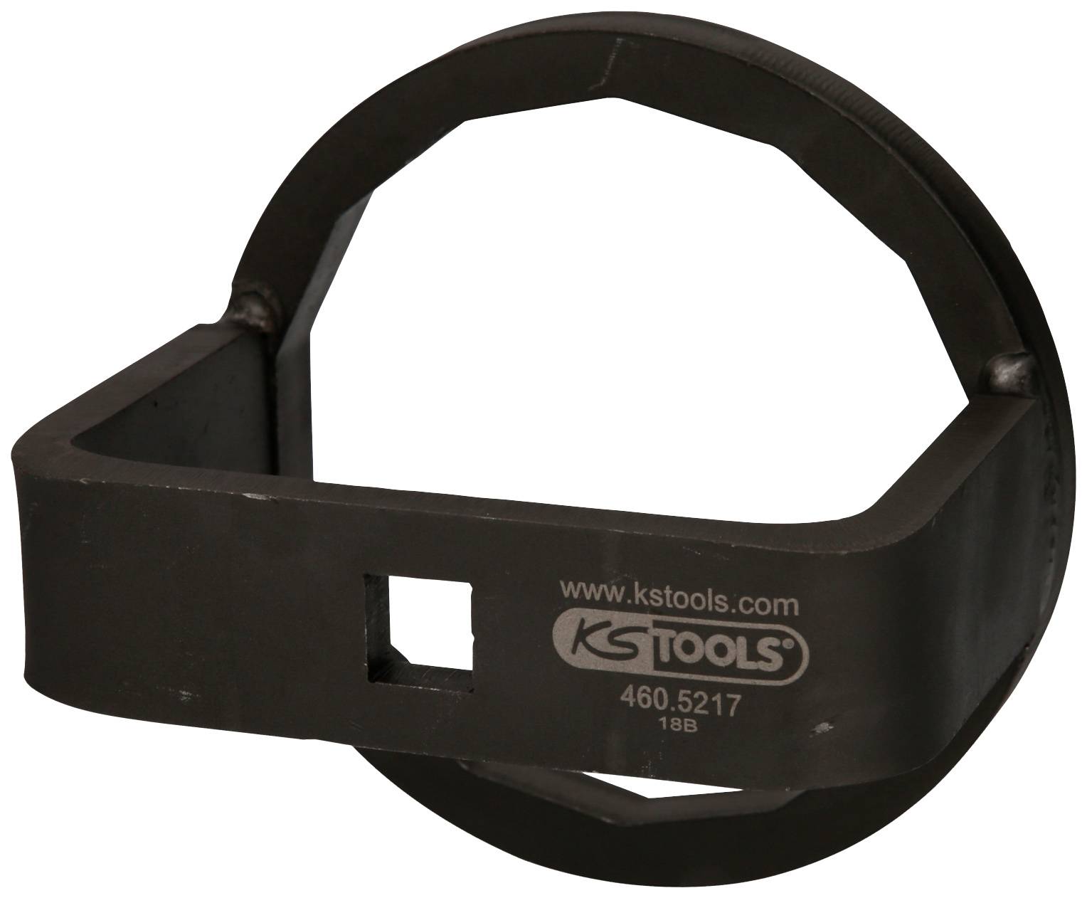 'KS Tools' metal puller with a round design, suitable for loosening hard-to-reach screws or nuts in machinery.