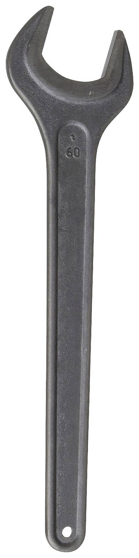 A large, black adjustable spanner with an open jaw, ideal for tightening or loosening large bolts and nuts.