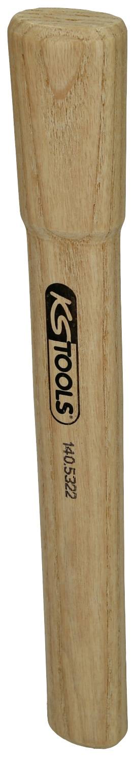 Wooden hammer handle with manufacturer logo 'KS Tools', cylindrical shape and smooth surface.