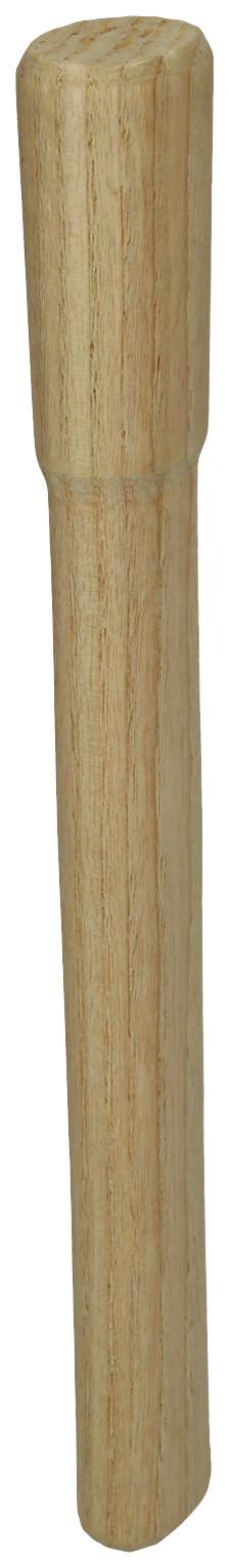 A wooden pestle, standing upright.