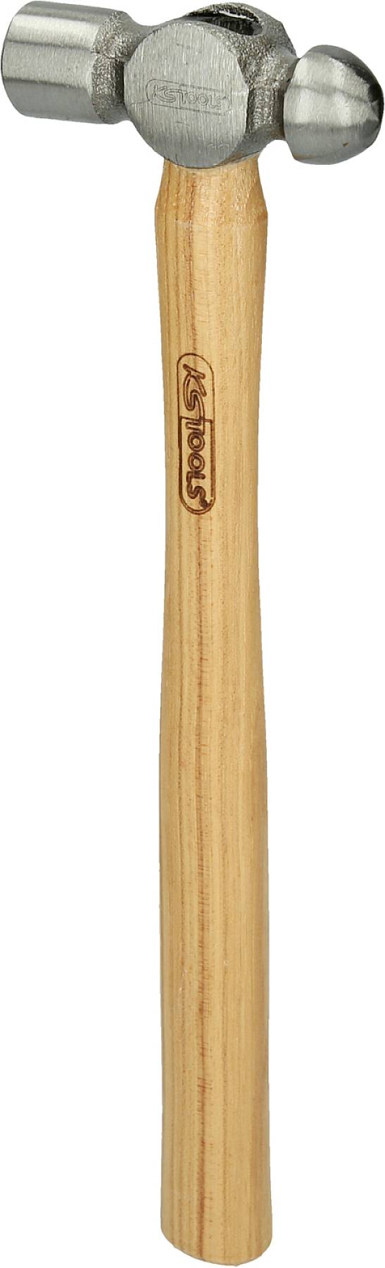 'A hammer with a wooden handle and metal head, suitable for DIY and craft work.'