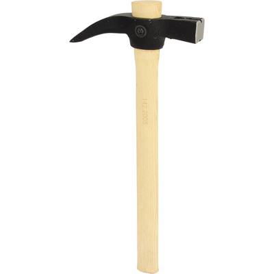 Pickhammer with wooden handle and black metal head, used for sheet metal work and bodywork.