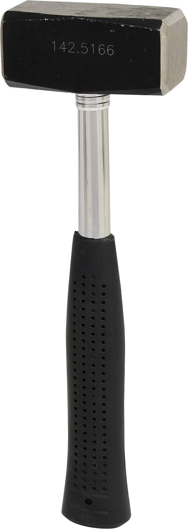 A hammer with a black head and silver handle, with the number '142.5166' engraved on the head.