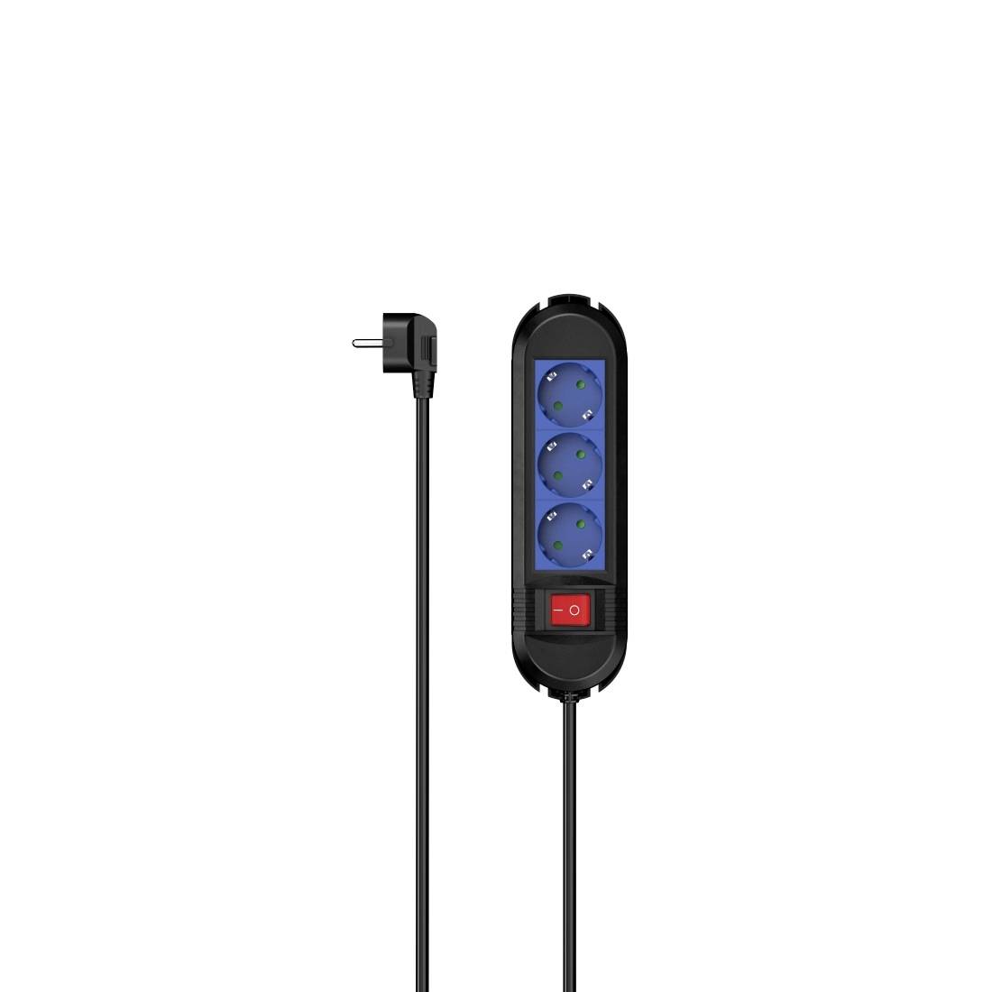 Image of Hama 00223043 Power strip (+ switch) Black/blue PG connector 1 pc(s)