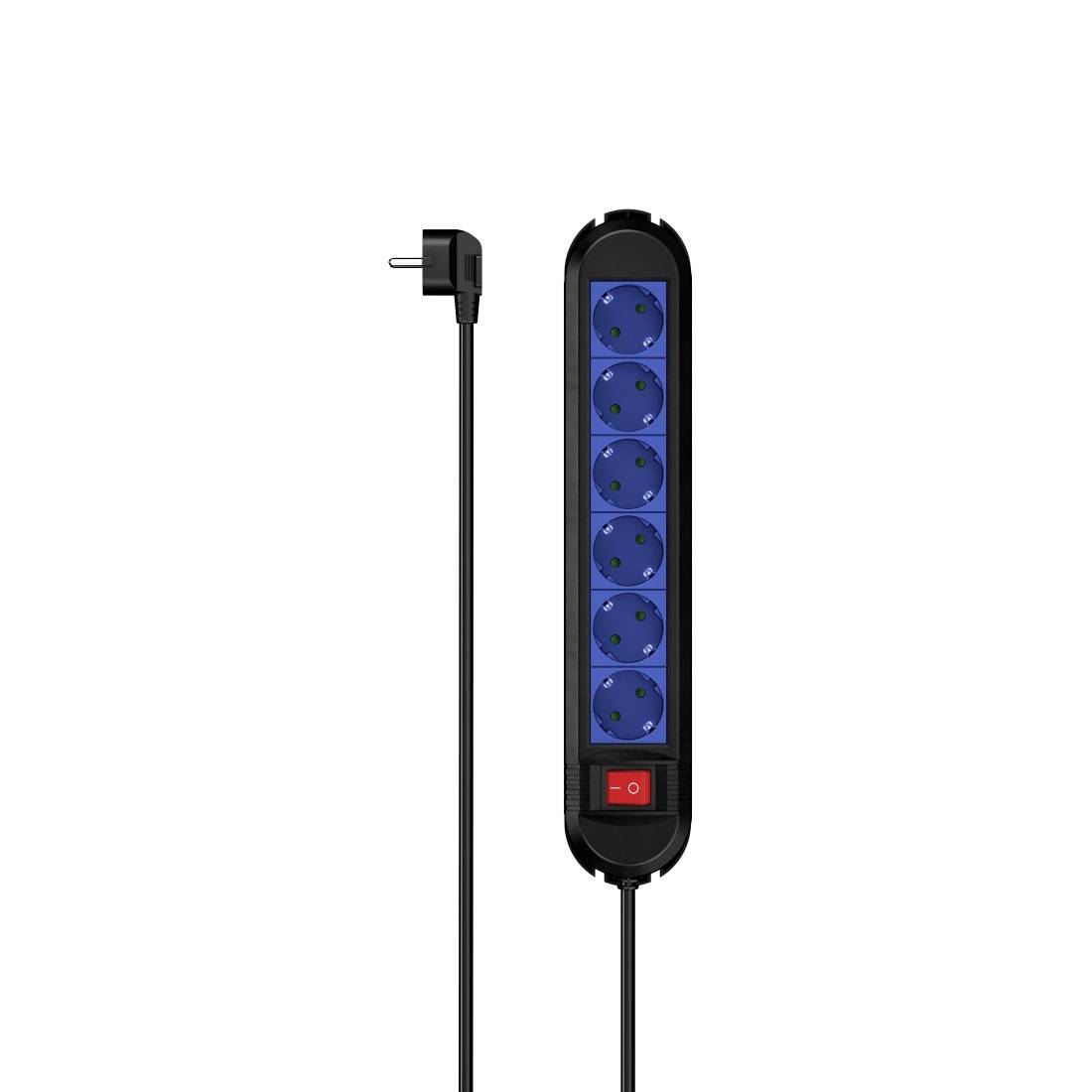 Image of Hama 00223040 Power strip (+ switch) Blue-black PG connector 1 pc(s)