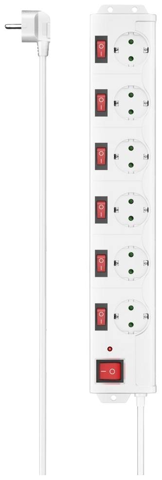 Hama 00223159 Power strip (+ switch) 6x White PG connector 1 pc(s)