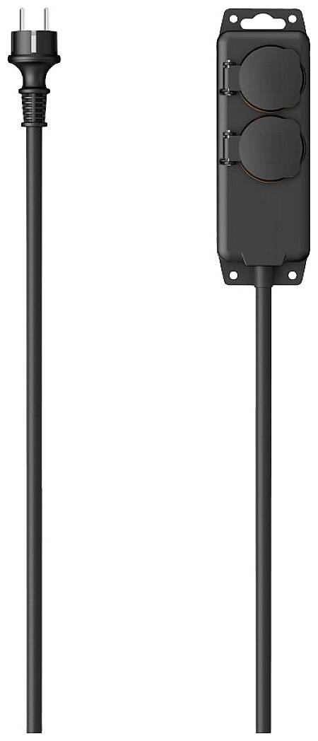 Hama 00223061 Weatherproof power strip Black Child safety