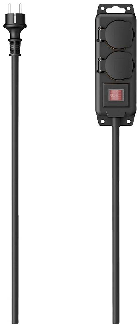 Hama 00223062 Weatherproof power strip Black Child safety, incl. switch
