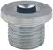 Metal screw, cylindrical, with hexagonal head. Silver colour, suitable for technical connections.