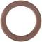 A flat, round copper disc with a central hole, typically used as a gasket or washer.
