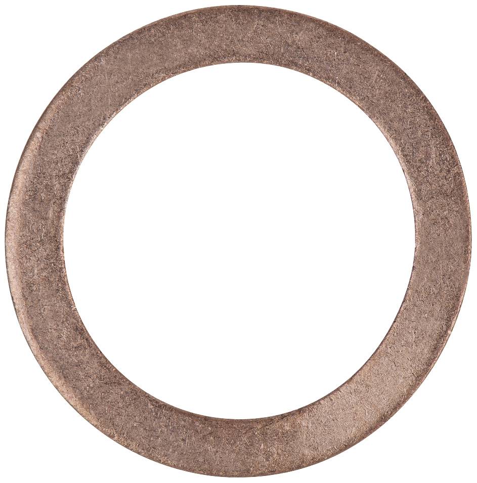 Copper seal in an oval shape on a white background. Primarily used for connecting elements or pipelines.