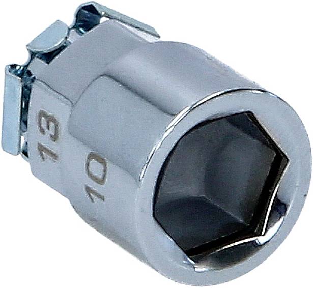 Metal socket wrench attachment, size 10 mm.