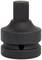 Black adapter for socket extensions with a square plug head, suitable for various applications in workshop environments.