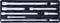 A set of several silver extension bars and adapters in a black holder, for tools such as socket wrenches.