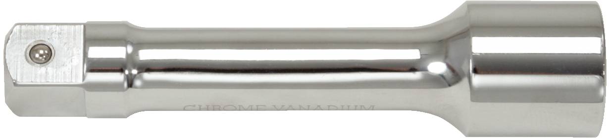 A silver chrome vanadium steel socket extension bar.