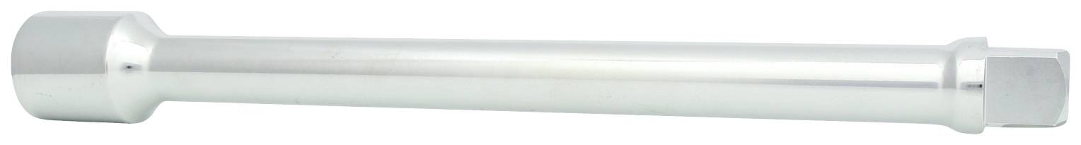 Long, shiny metal tool, presumably an extension adapter for a socket ratchet.
