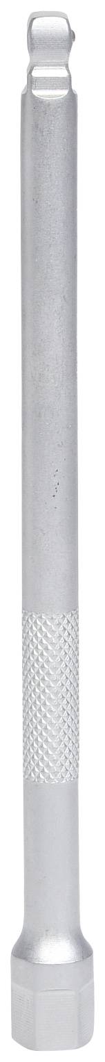 Silver metal tool with a knurled handle and rounded end, possibly a specialised hand tool.