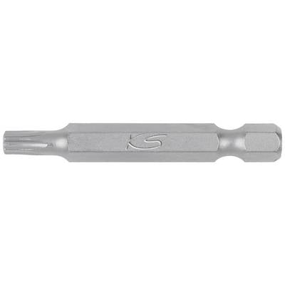 Metallic screwdriver bit with a hexagonal shaft and embossed 'KS' logo in the centre.