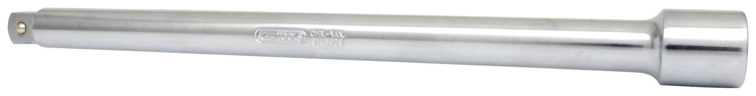 Long metal socket extension bar with a shiny finish, used to extend the reach of tools.