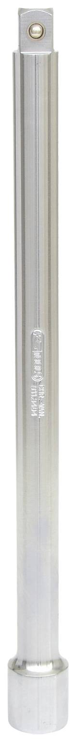 A silver cylindrical metal rod, possibly an extension tool, with a hexagonal profile and a rounded tip.