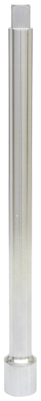 A long, silver cylindrical metal rod with a square section at the top and a larger round section at the bottom.