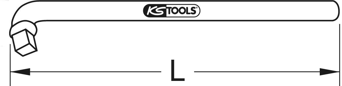 Figure of an L-shaped key with the KS Tools logo. The length is marked with 'L'.