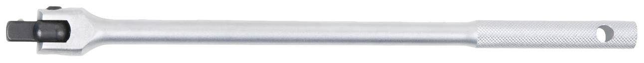 A metallic crank handle with a knurled grip and a square drive, used for manual torque application in tools.